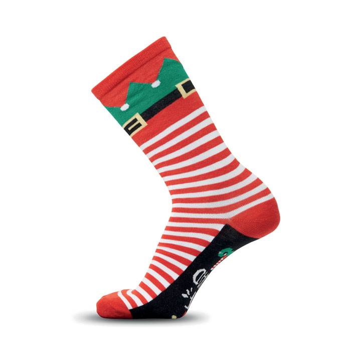 Paire de chaussettes de Noël promotionnelle M Soc Medium Blanc / Rouge